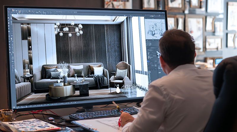 Rendering di interni: elaborazione di un rendering con una workstation