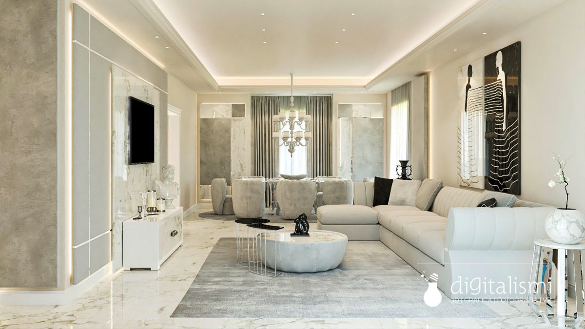 Rendering di esempio corso di 3d studio max e vray per rendering di interni