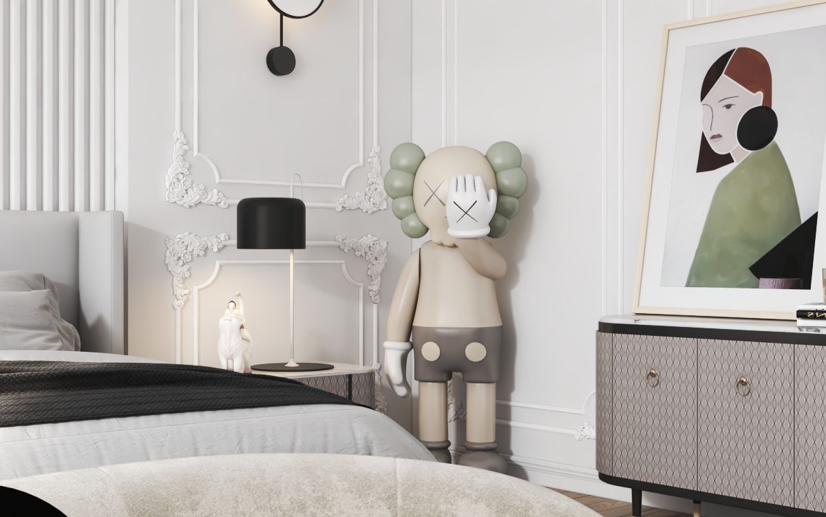 Rendering di interni: dettagli di arredo contemporaneo